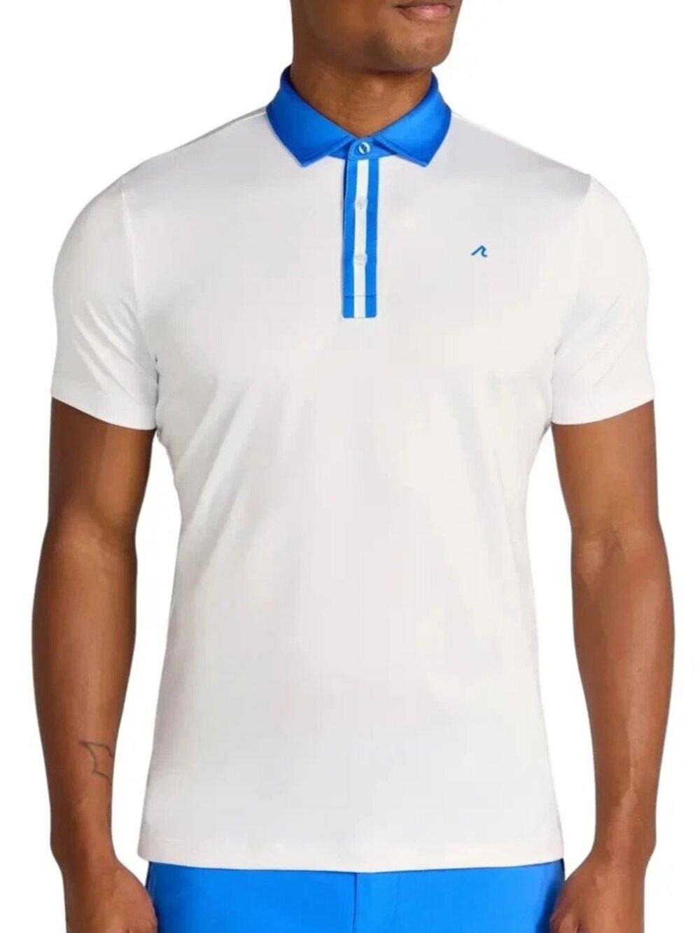 NWT REDVANLY Men's Monroe Performance Golf Polo in Bright White Activewear XXL